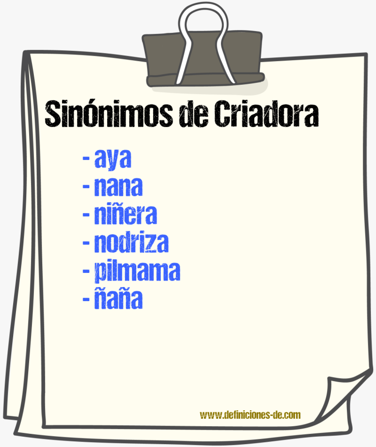 Sinnimos de criadora