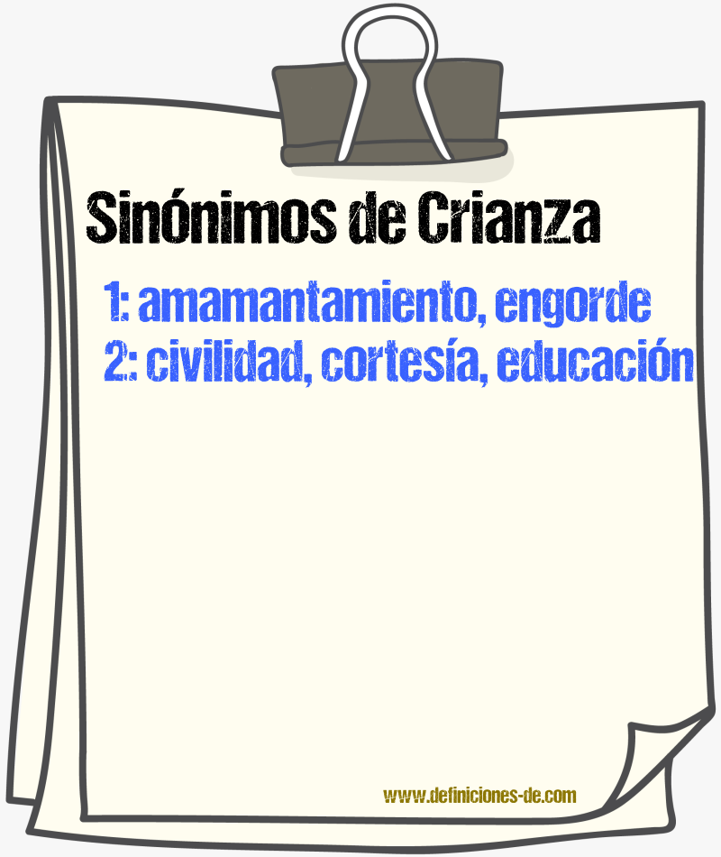 Sinnimos de crianza