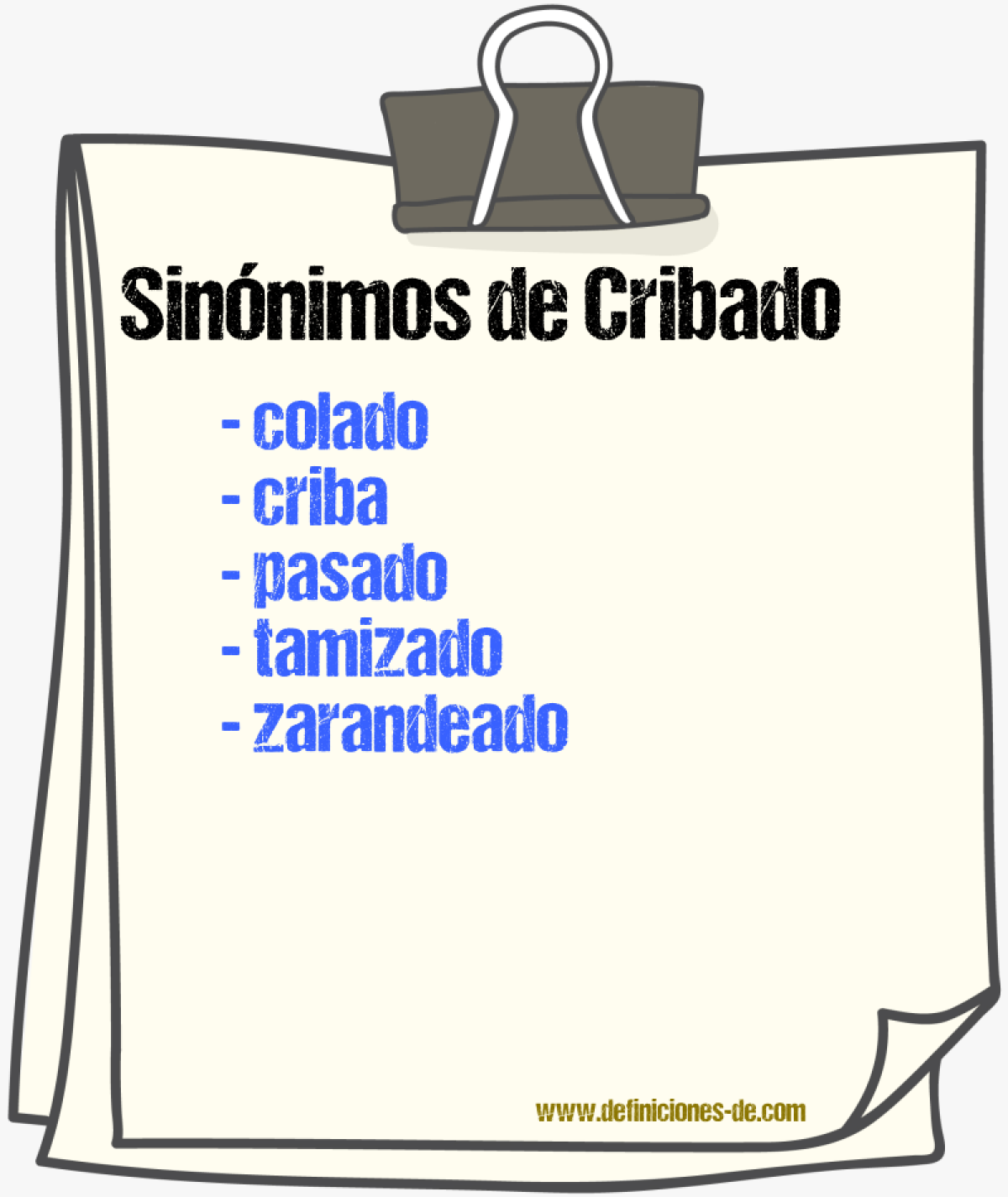 Sinnimos de cribado