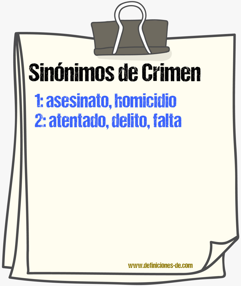 Sinnimos de crimen