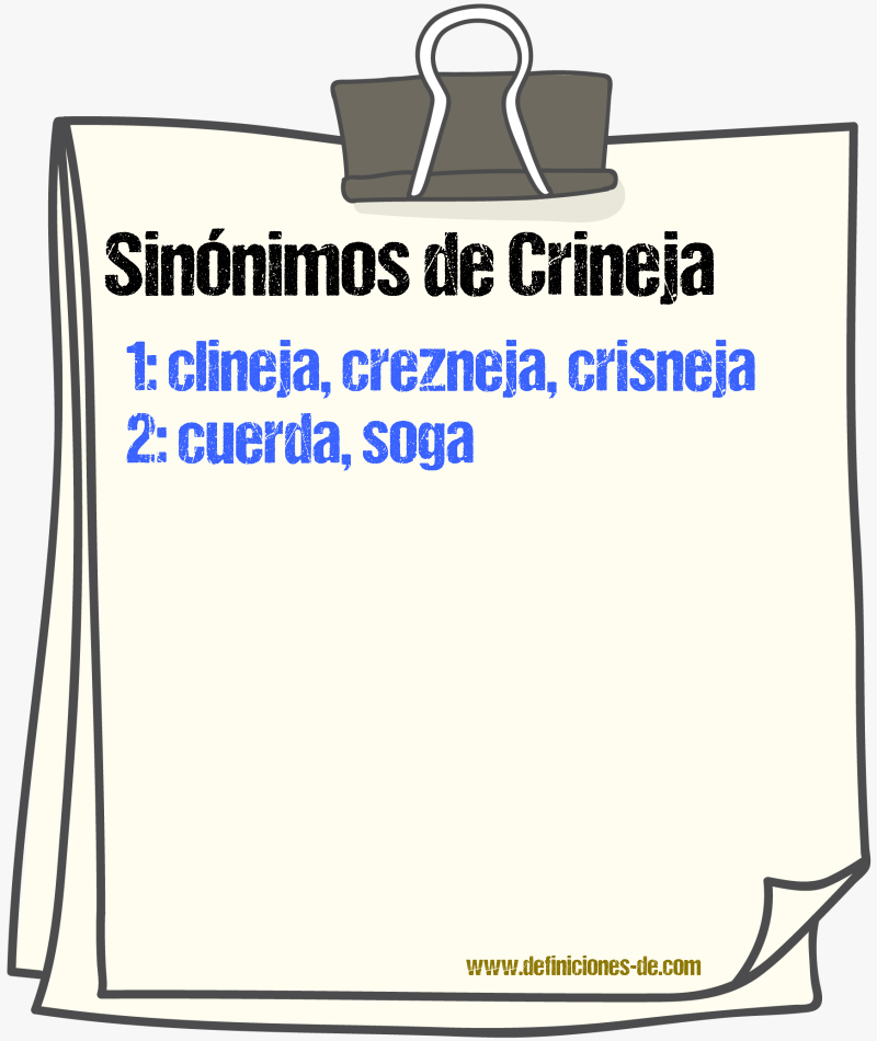 Sinnimos de crineja