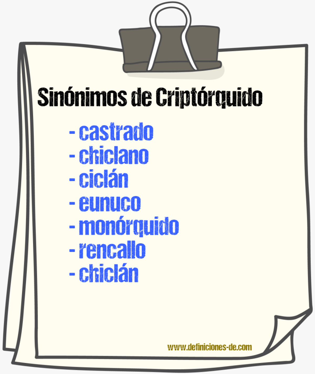 Sinnimos de criptrquido