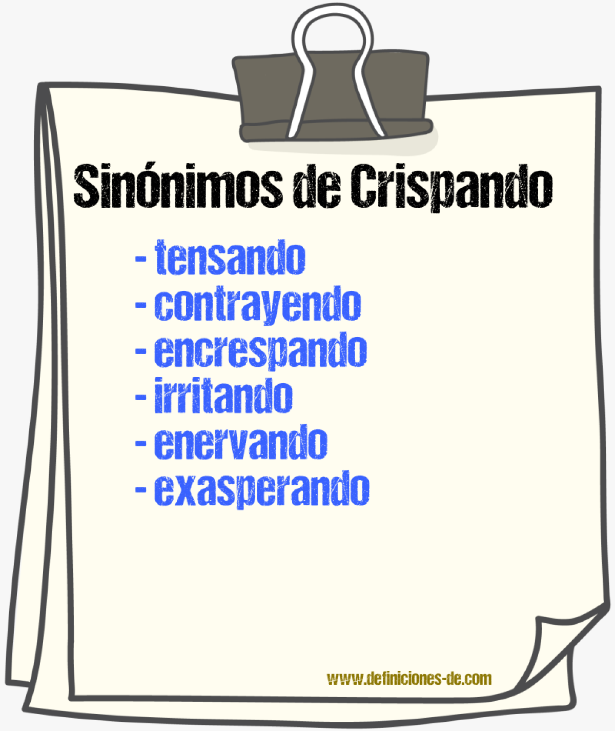 Sinónimos de crispando