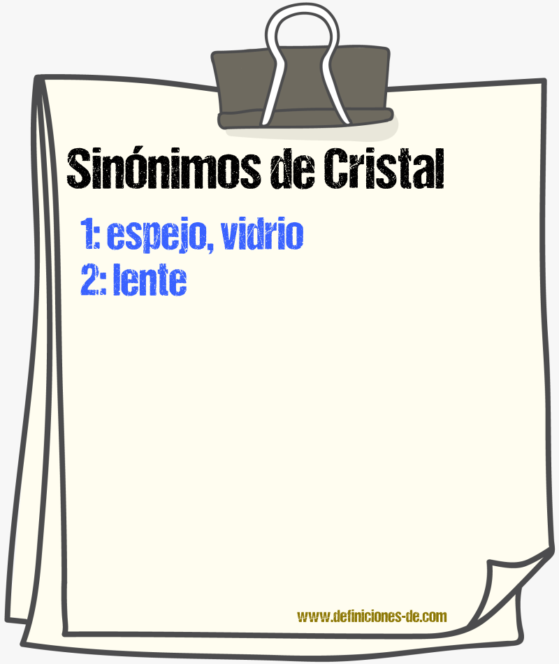 Sinnimos de cristal