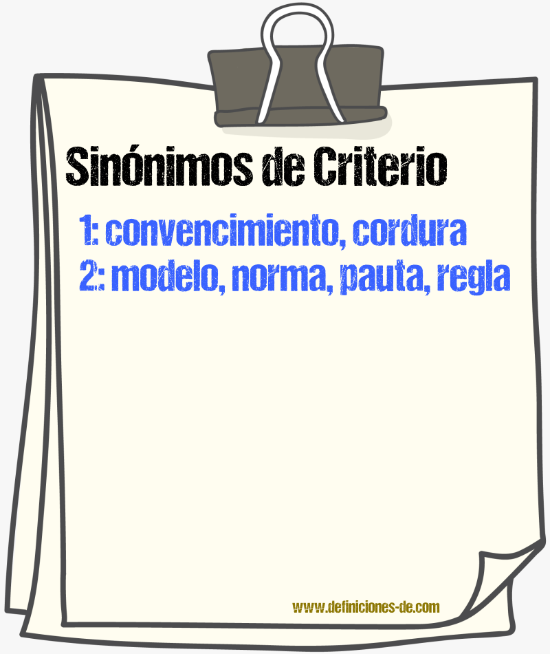 Sinnimos de criterio