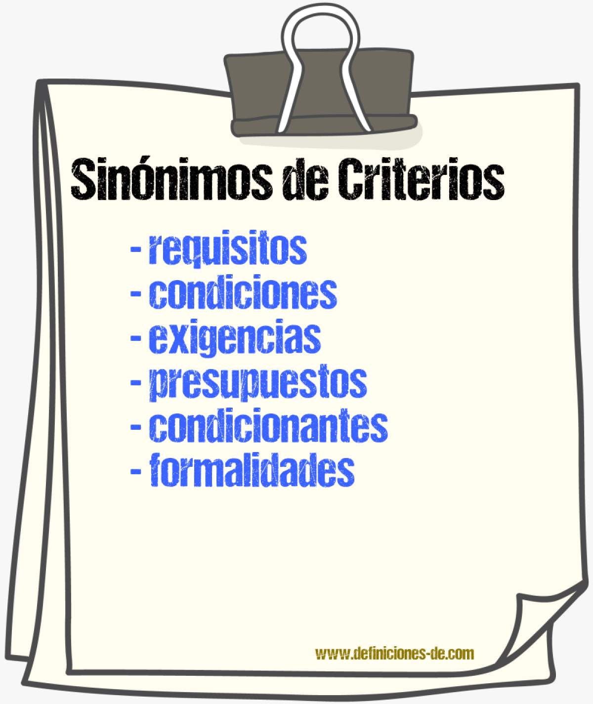 Sinónimos de criterios