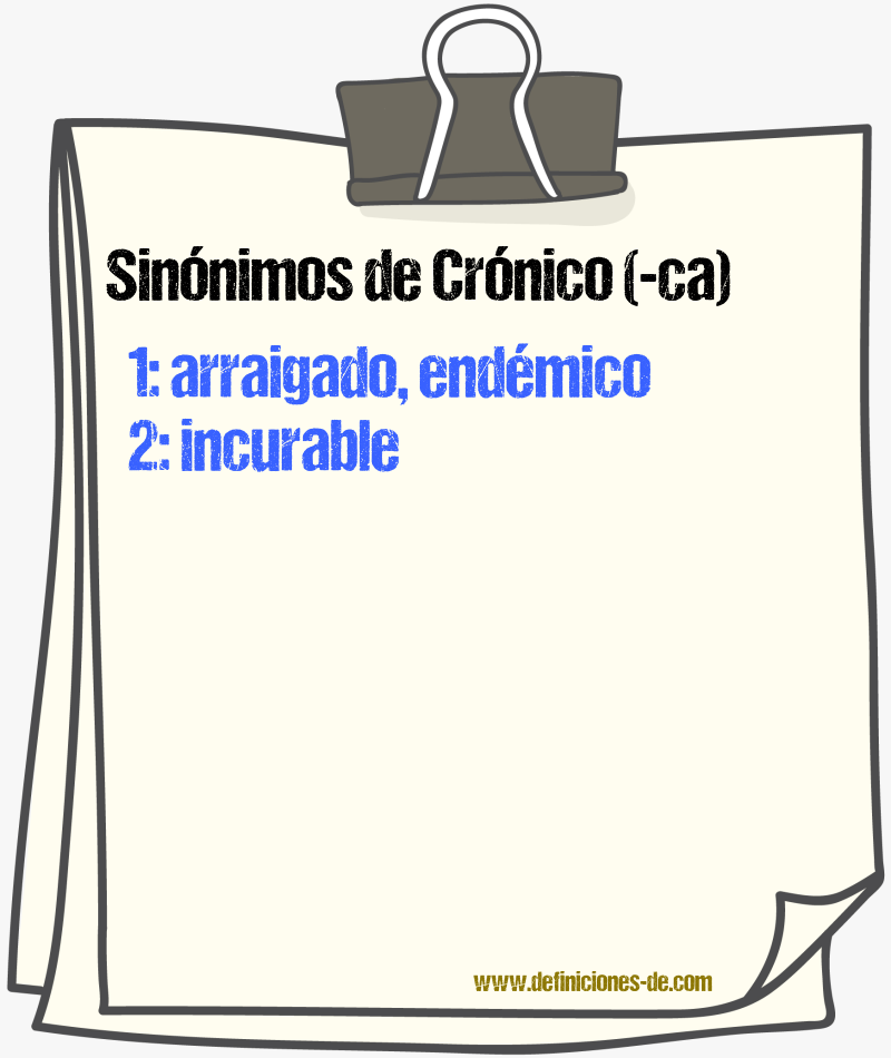 Sinnimos de crnico