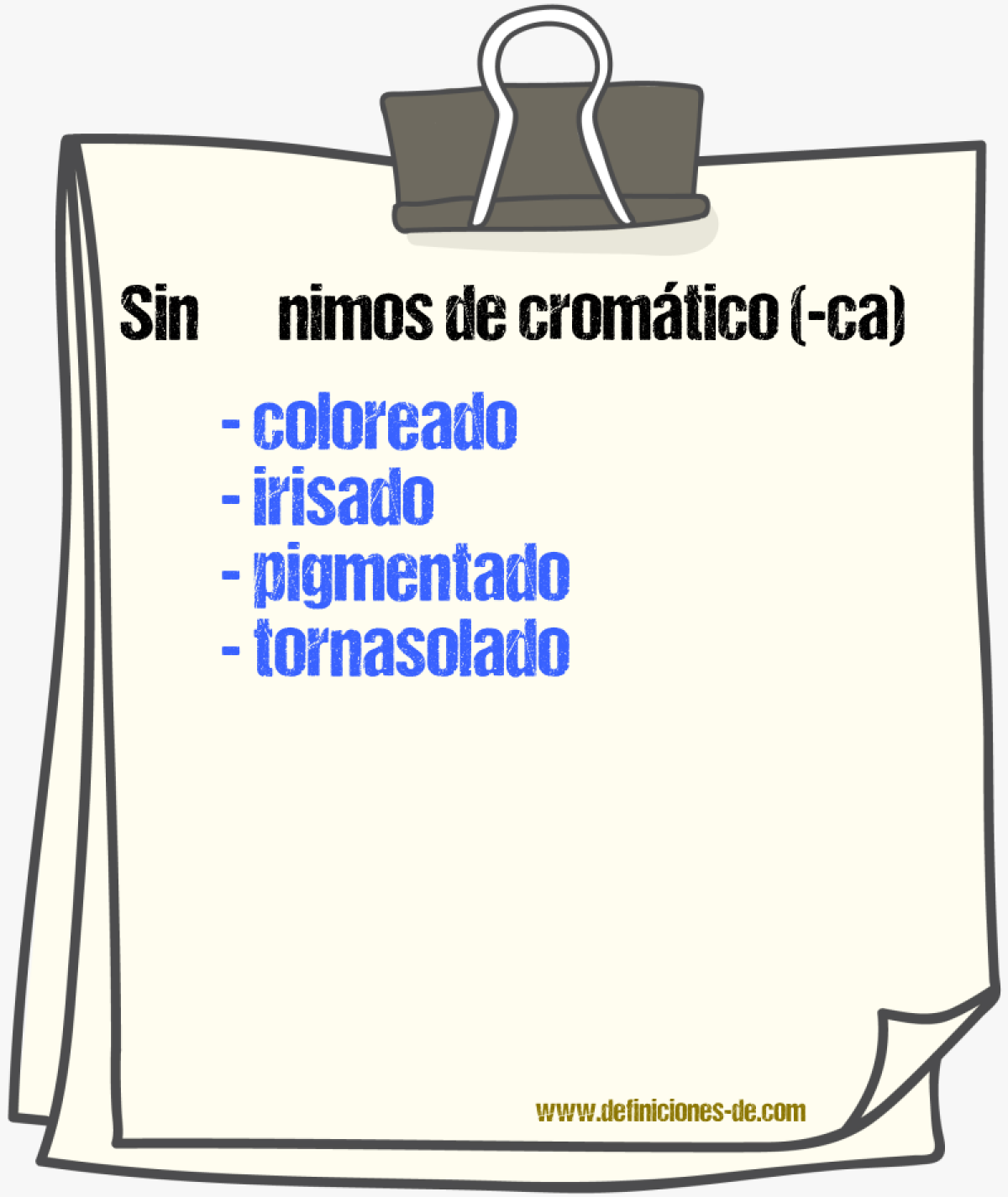 Sinnimos de cromtico