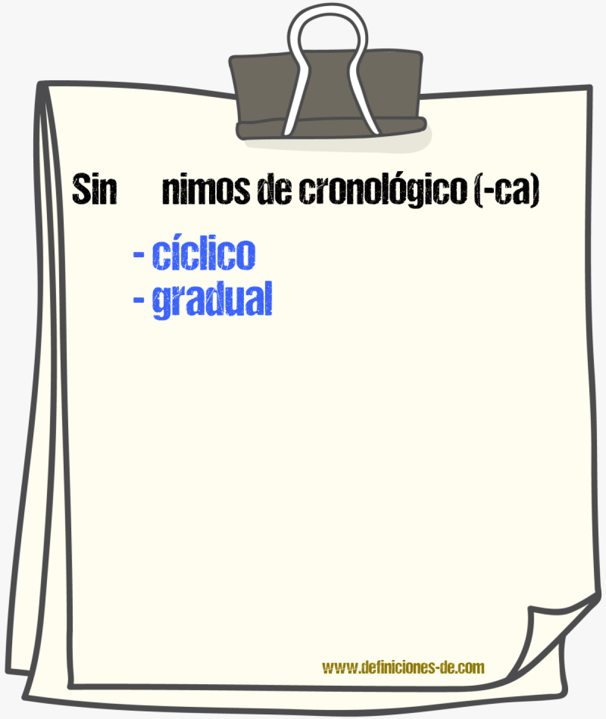 Sinnimos de cronolgico