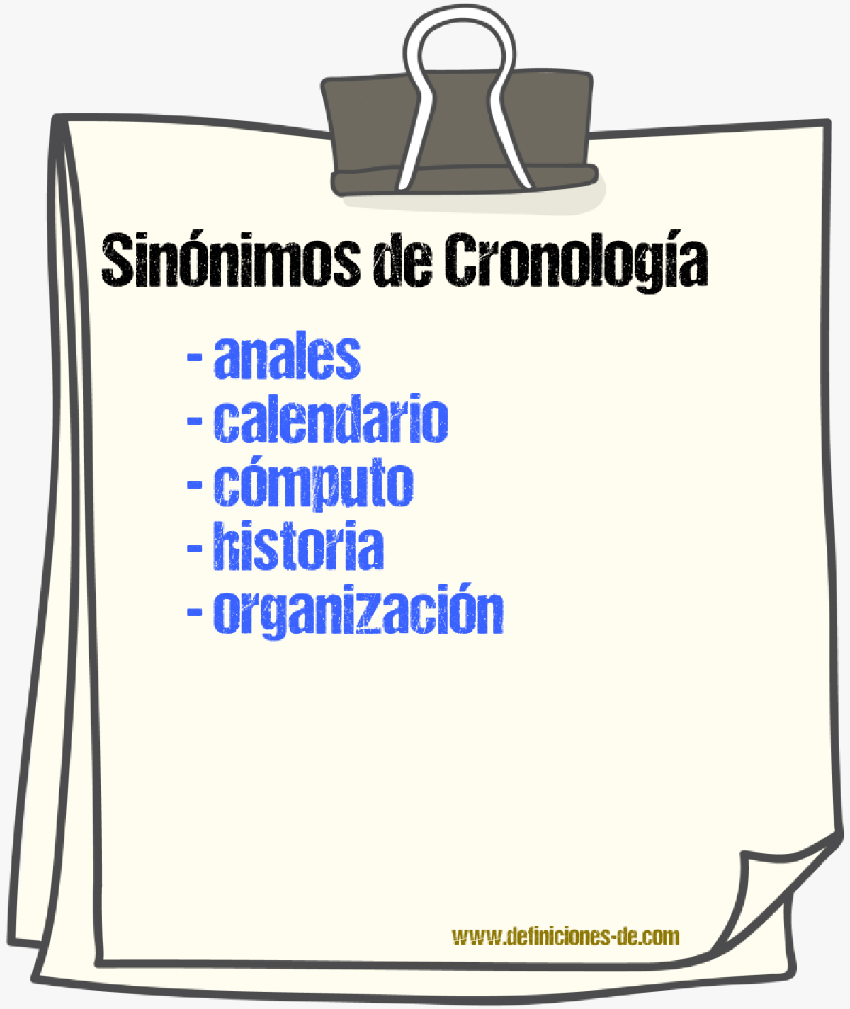 Sinnimos de cronologa