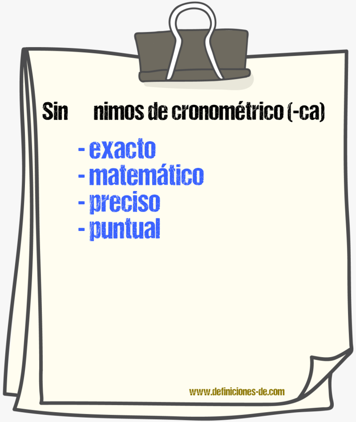 Sinnimos de cronomtrico