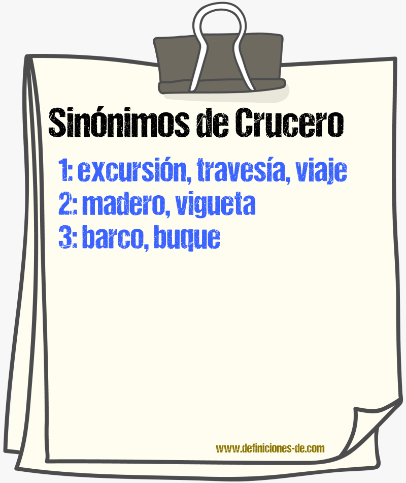 Sinnimos de crucero