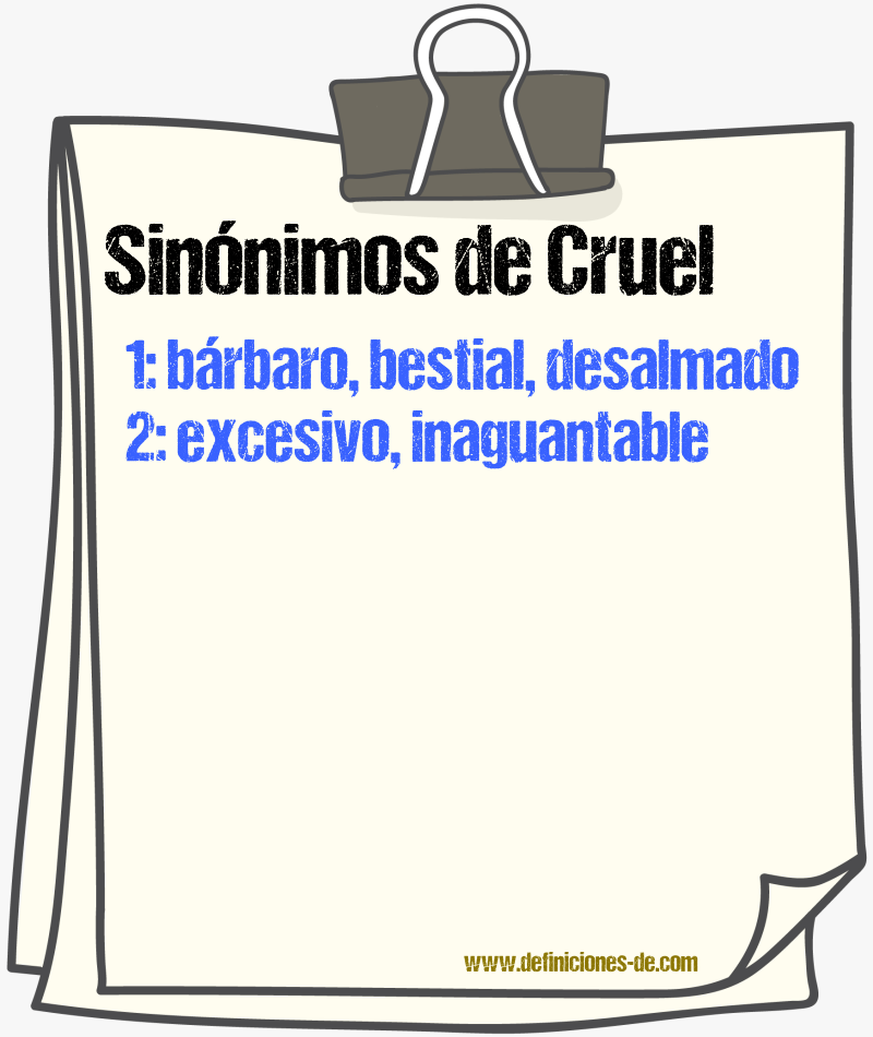 Sinnimos de cruel