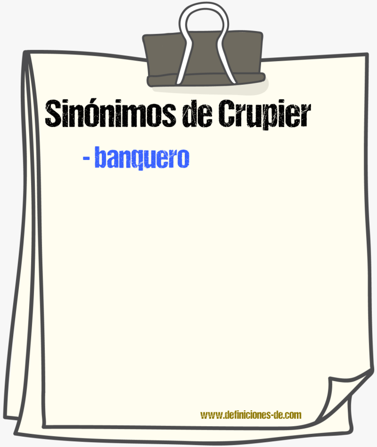 Sinnimos de crupier