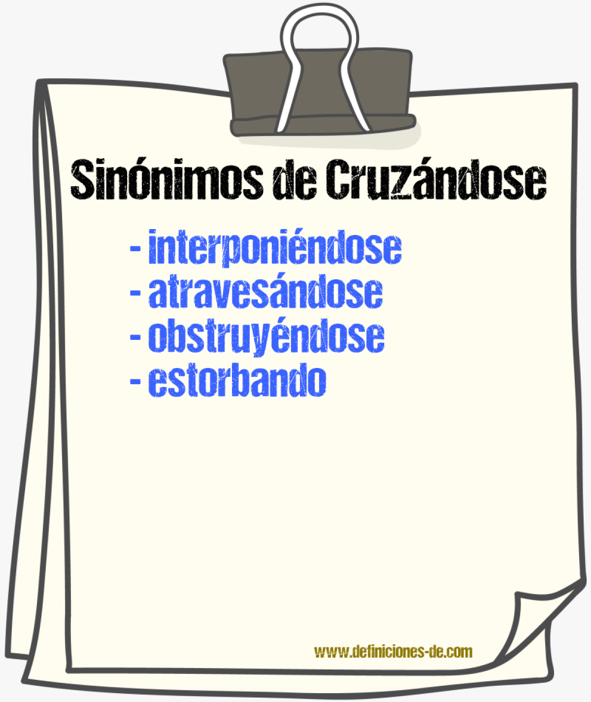 Sinónimos de cruzándose