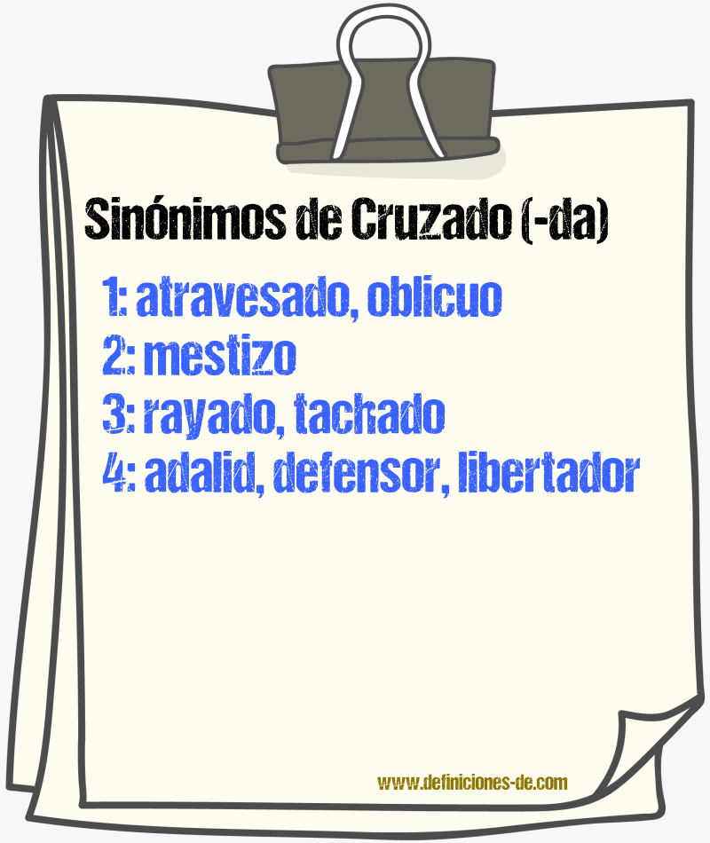 Sinnimos de cruzado