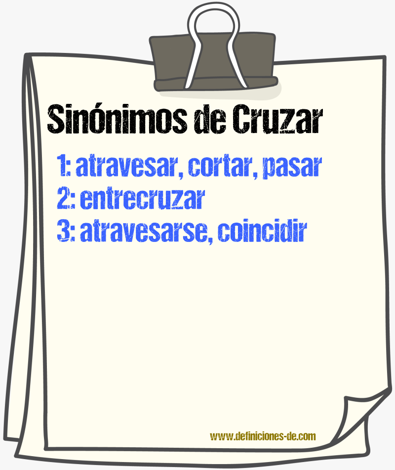 Sinnimos de cruzar