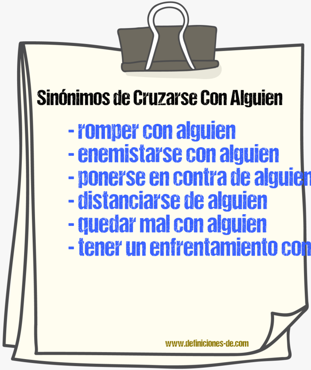 Sinónimos de cruzarse con alguien