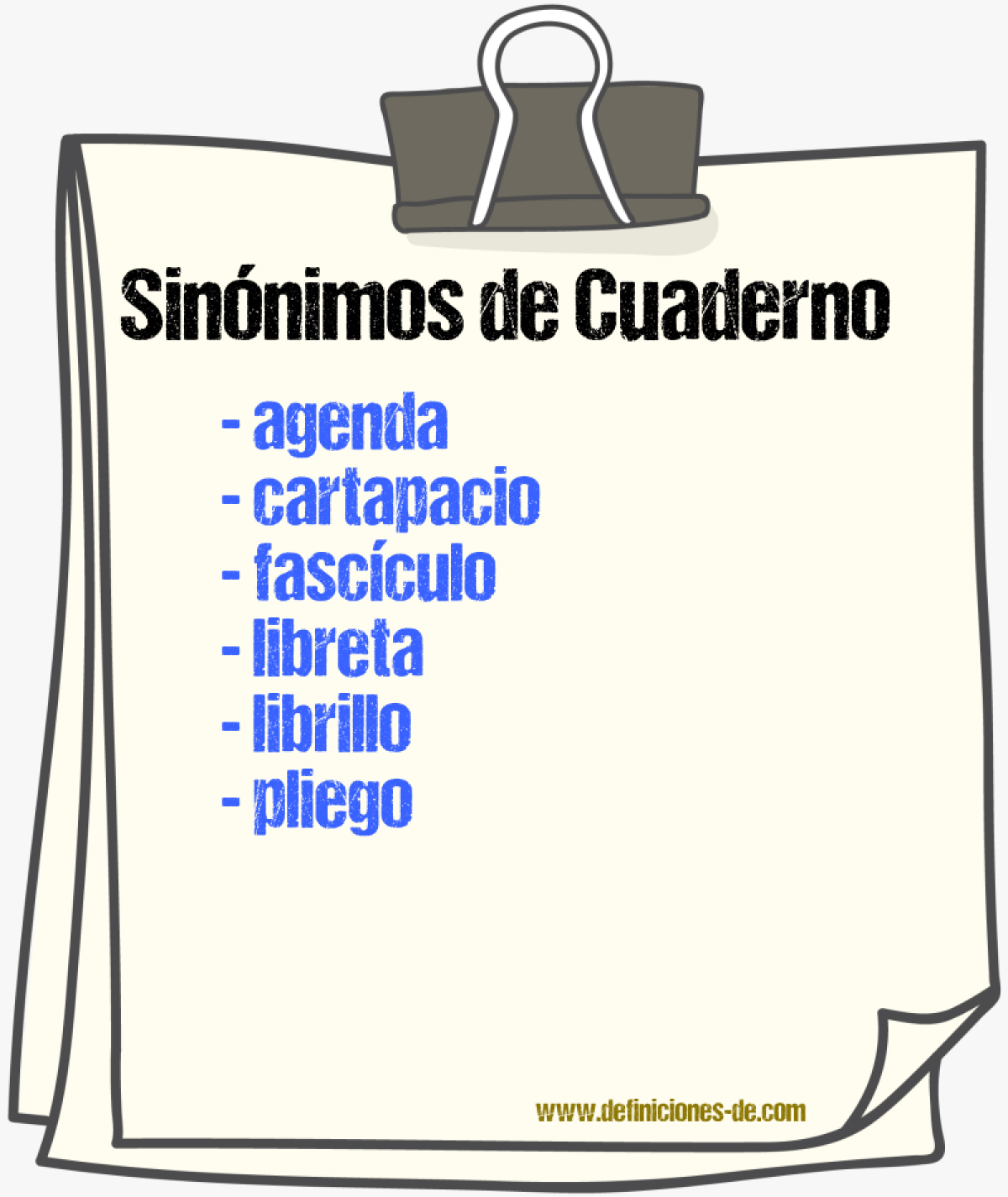 Sinnimos de cuaderno