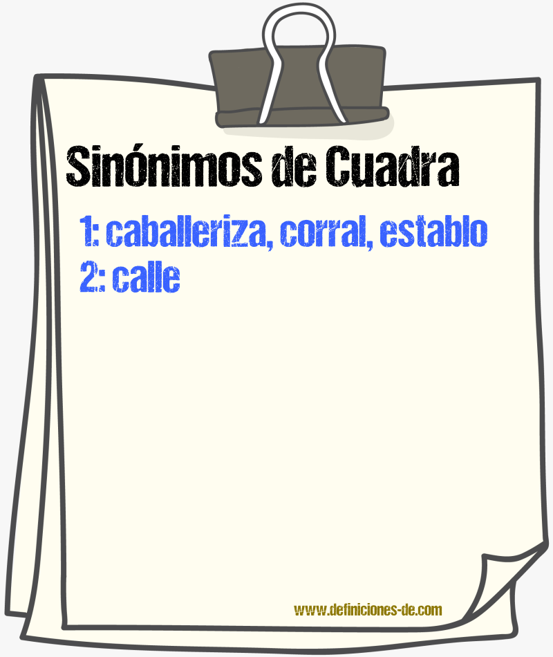 Sinnimos de cuadra