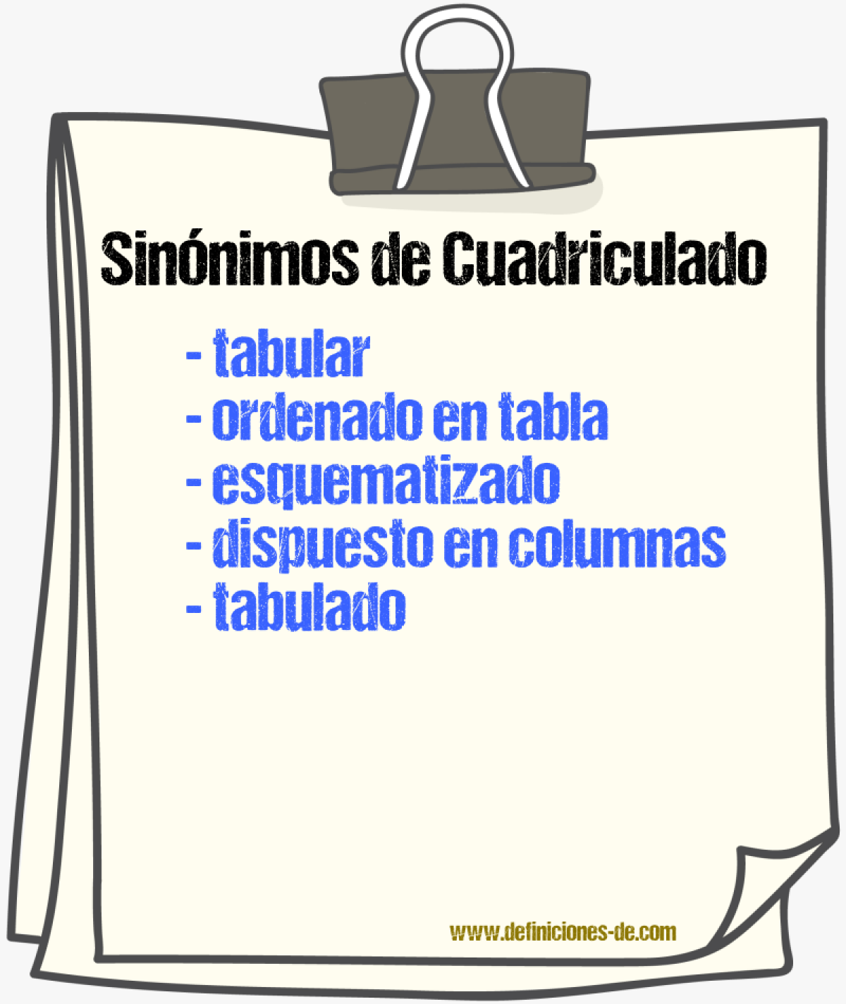 Sinónimos de cuadriculado