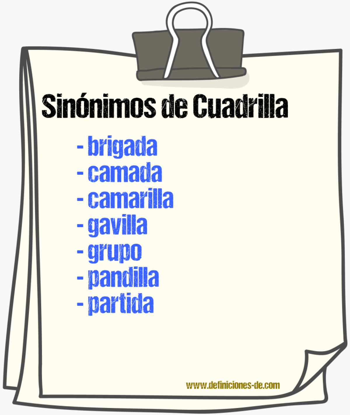 Sinnimos de cuadrilla