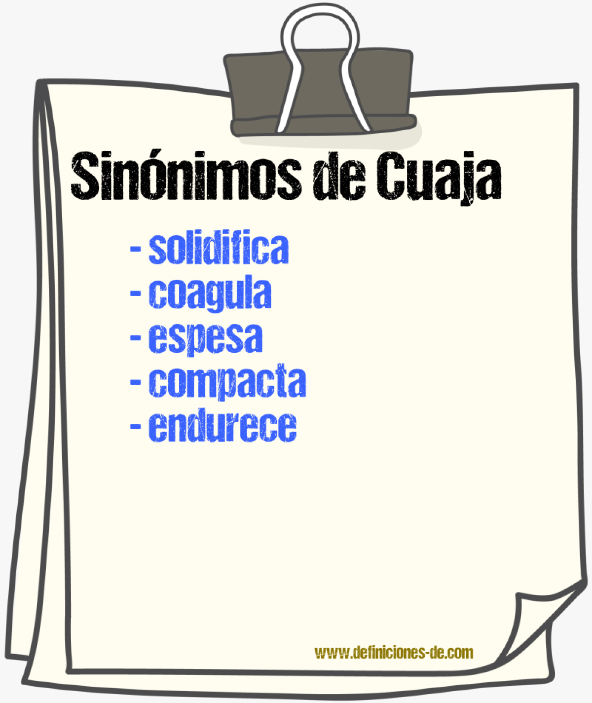 Sinónimos de cuaja