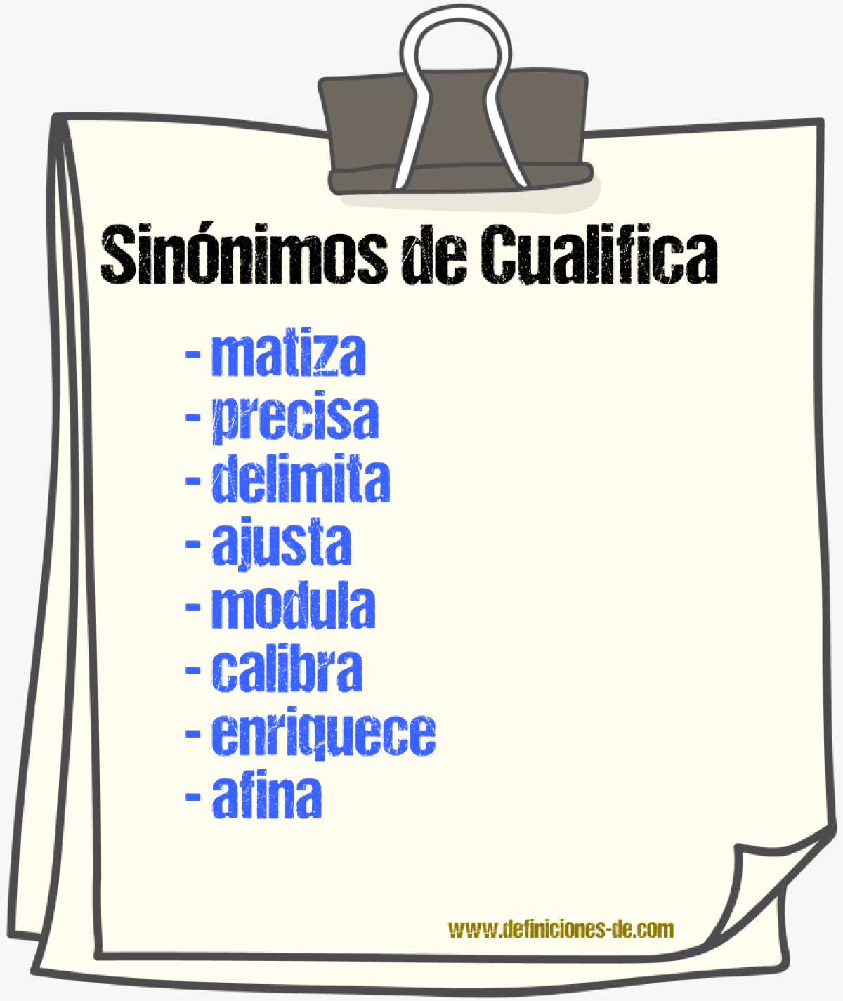 Sinónimos de cualifica