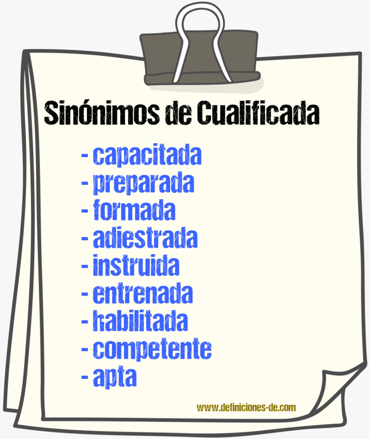 Sinónimos de cualificada