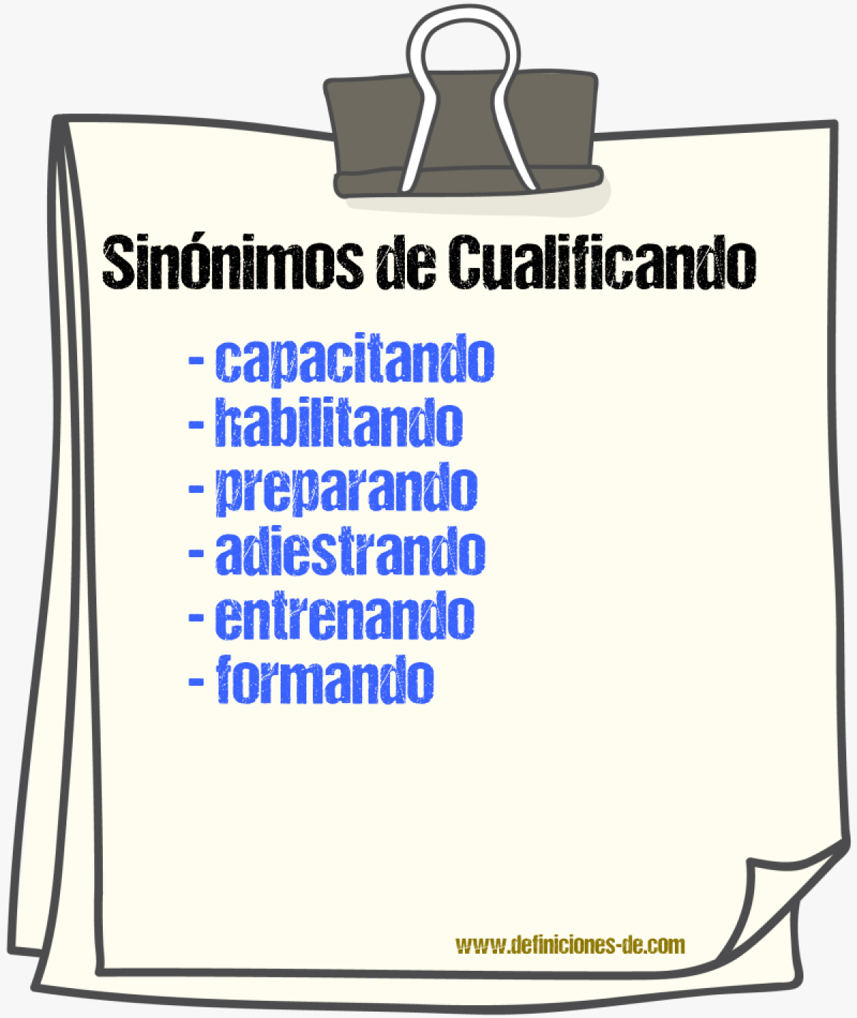 Sinónimos de cualificando