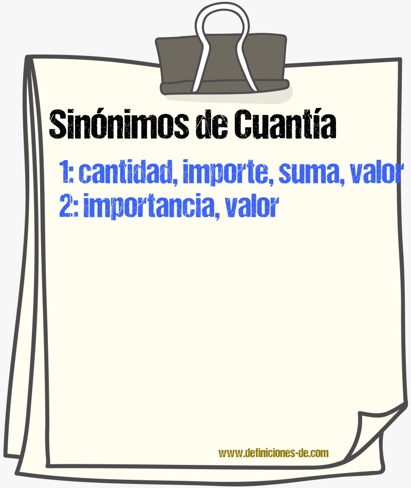 Sinnimos de cuanta