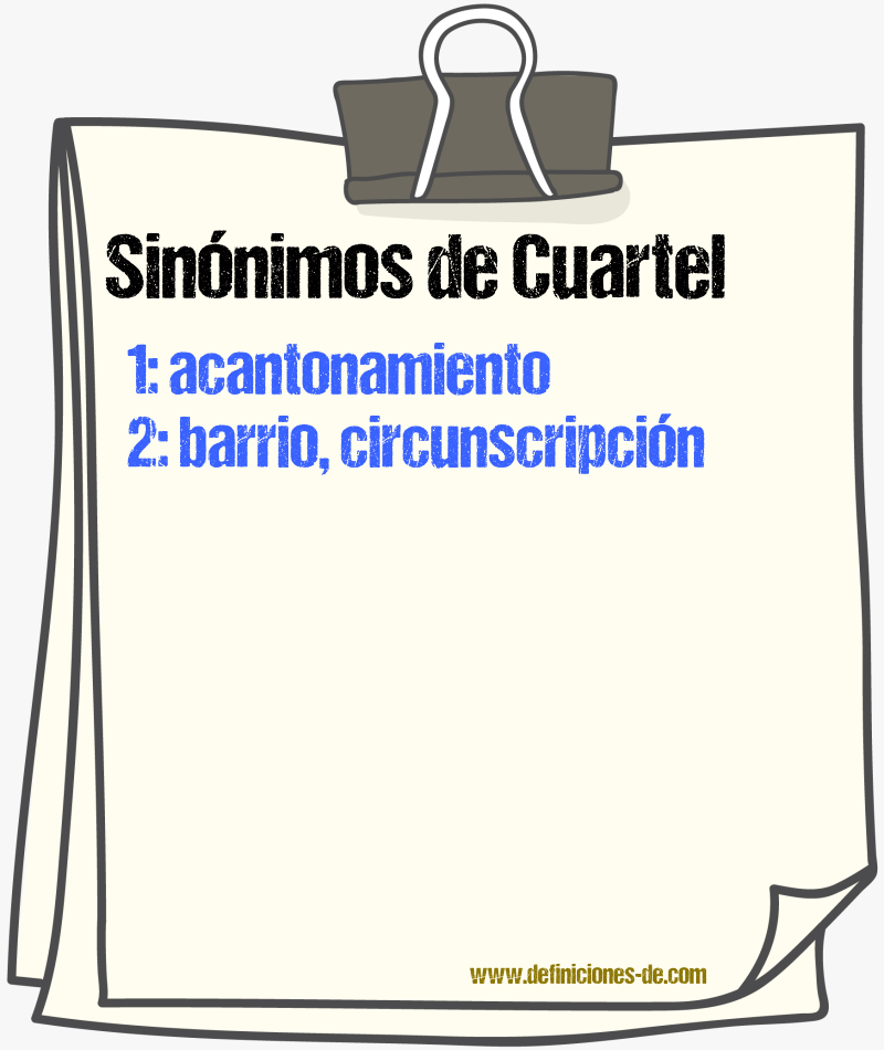 Sinnimos de cuartel