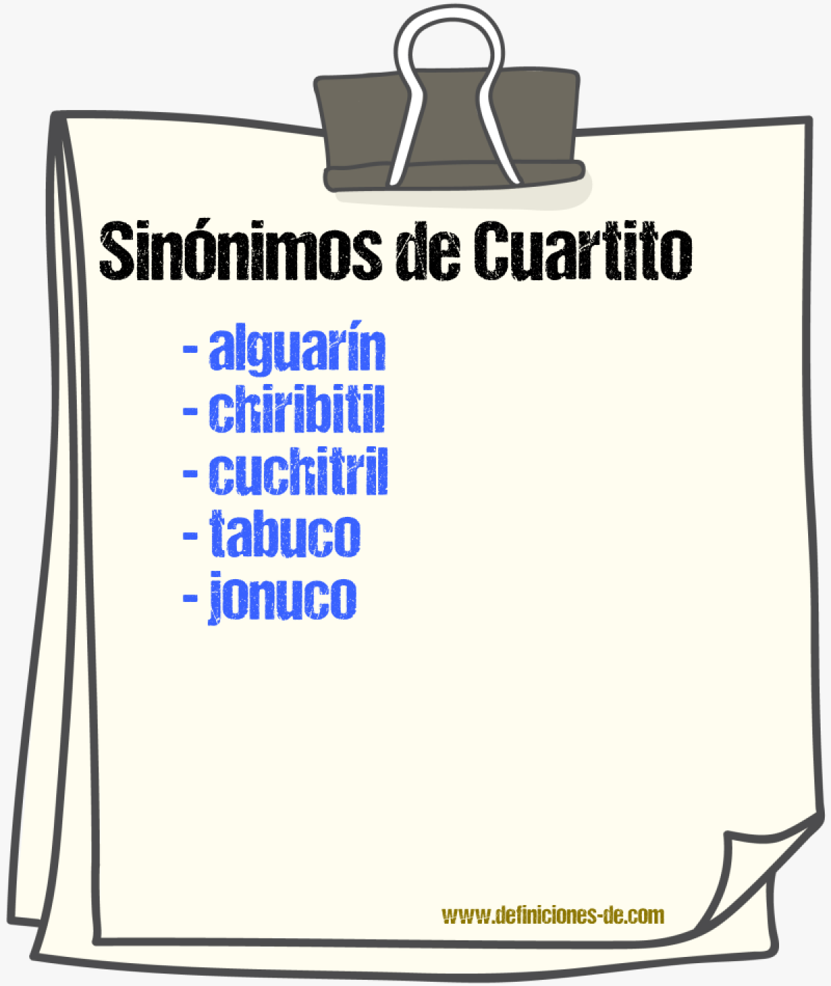 Sinnimos de cuartito