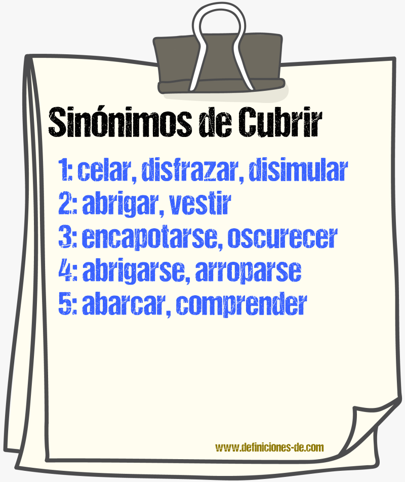 Sinnimos de cubrir