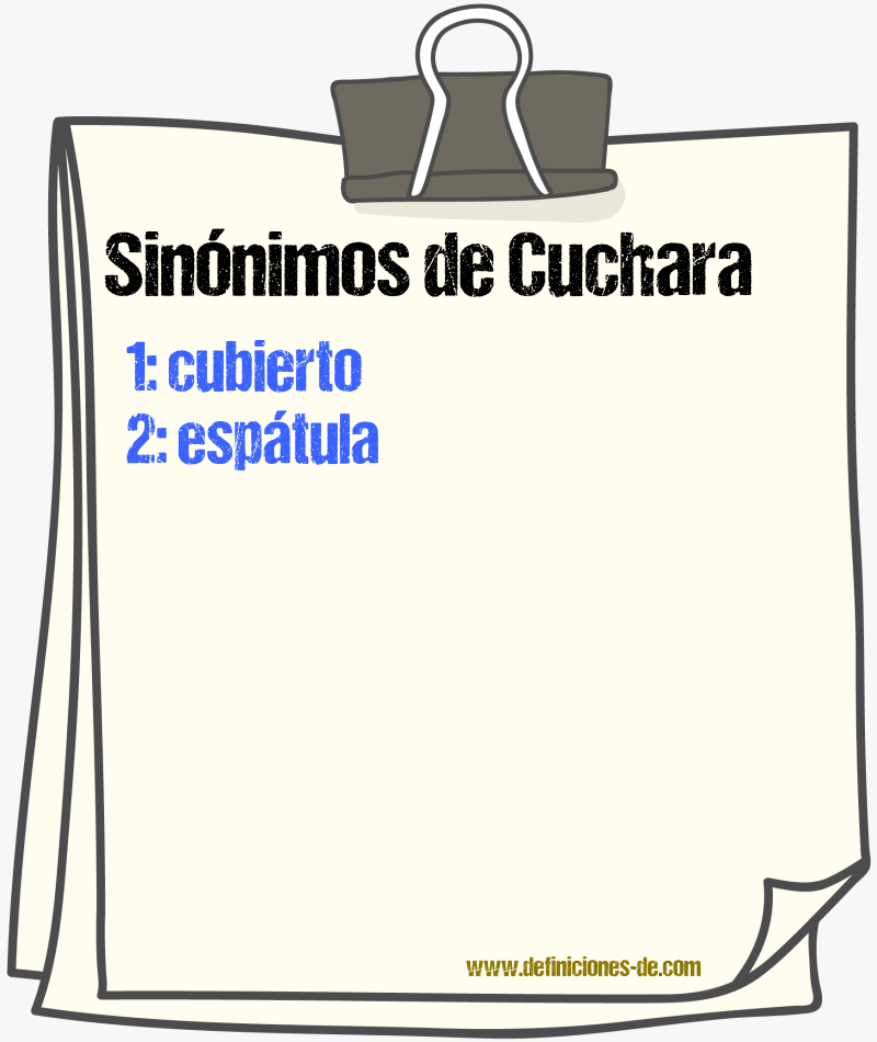 Sinnimos de cuchara