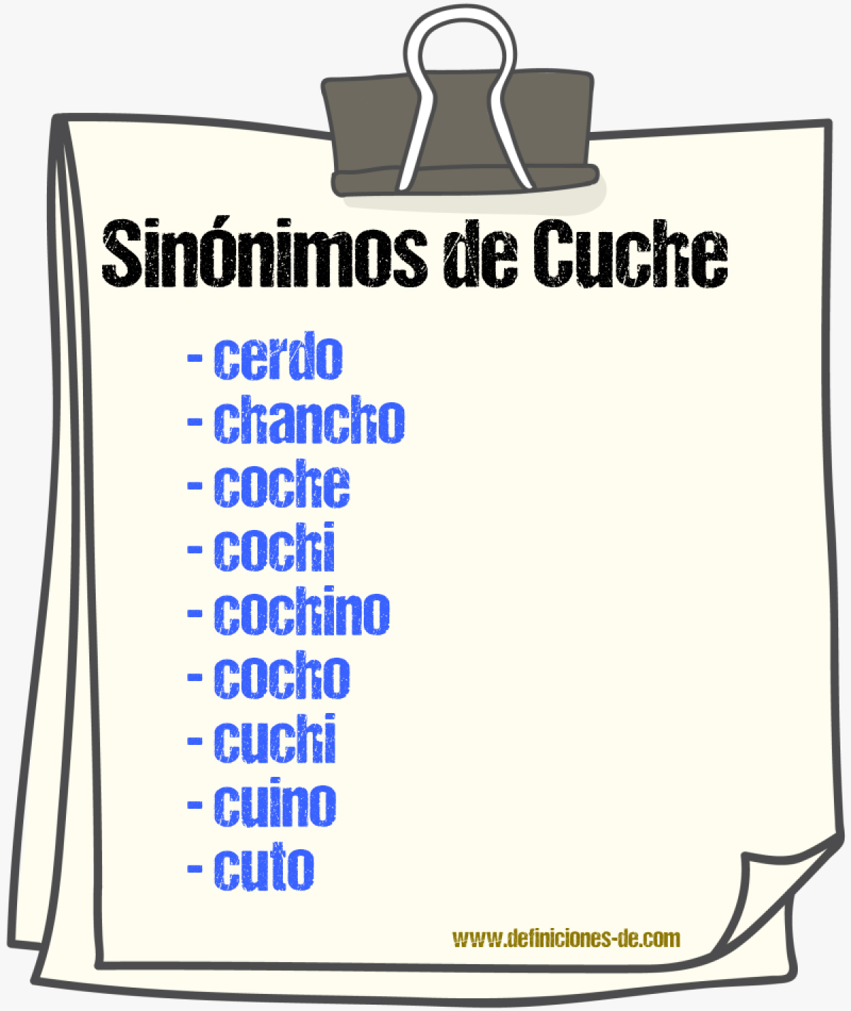 Sinnimos de cuche