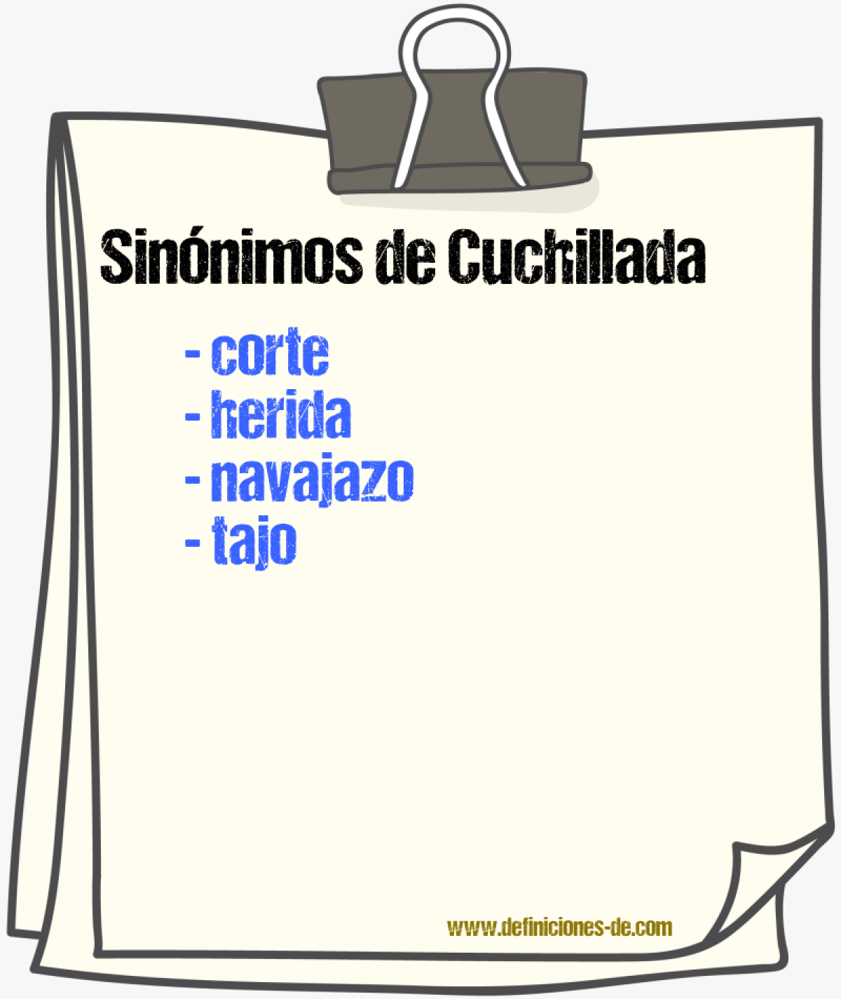 Sinnimos de cuchillada