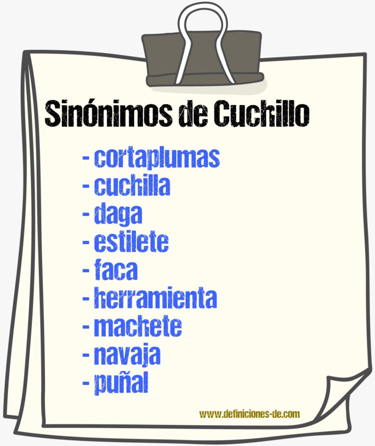 Sinnimos de cuchillo