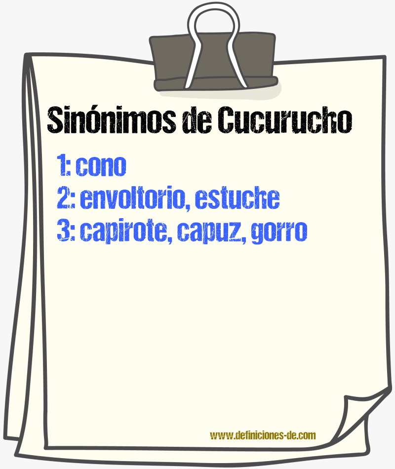 Sinnimos de cucurucho