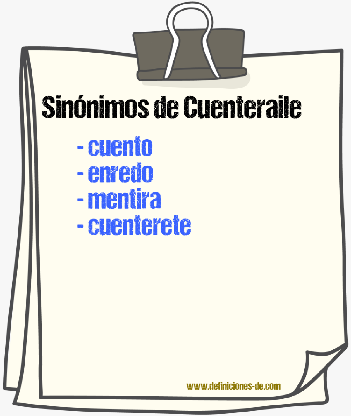 Sinnimos de cuenteraile