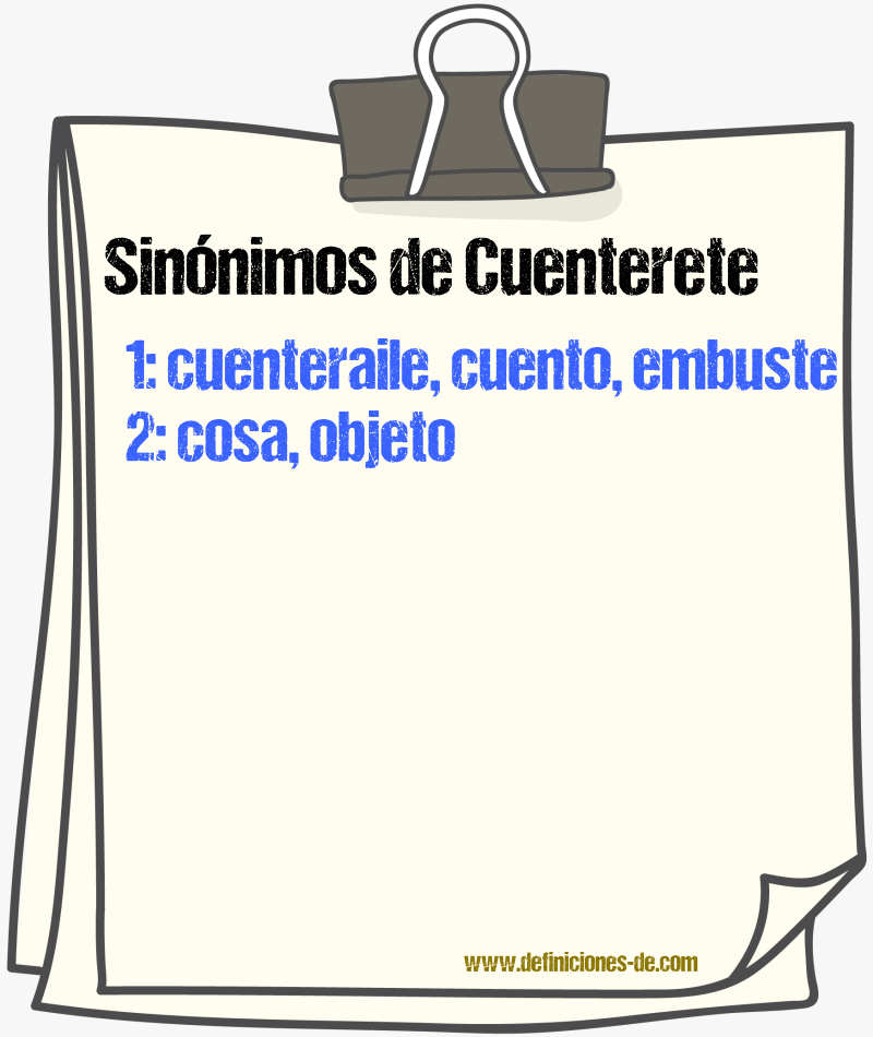 Sinnimos de cuenterete