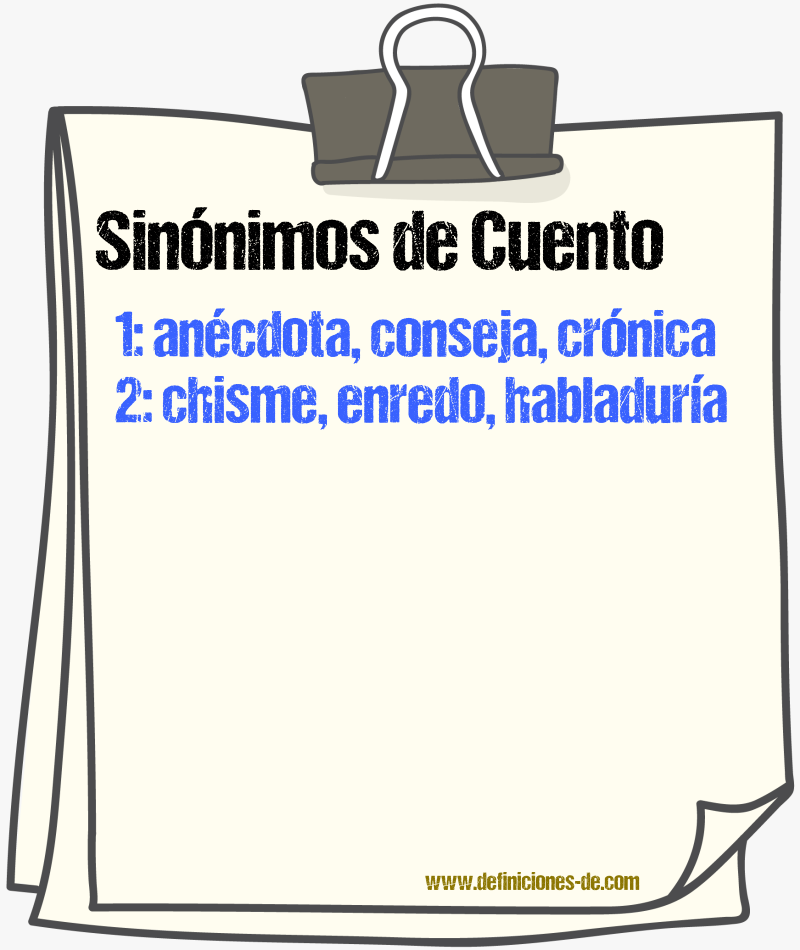 Sinnimos de cuento