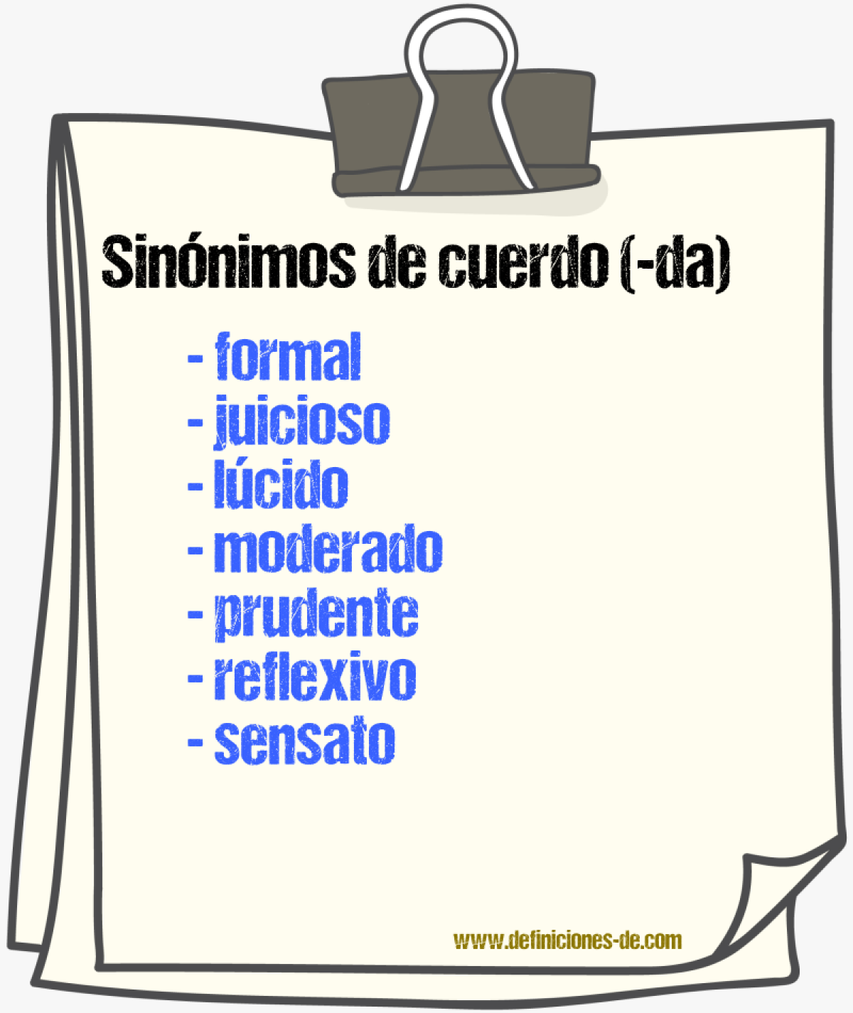 Sinnimos de cuerdo