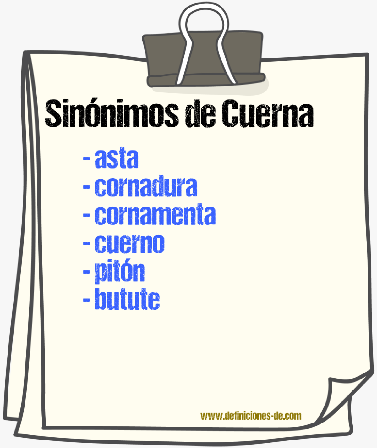 Sinnimos de cuerna