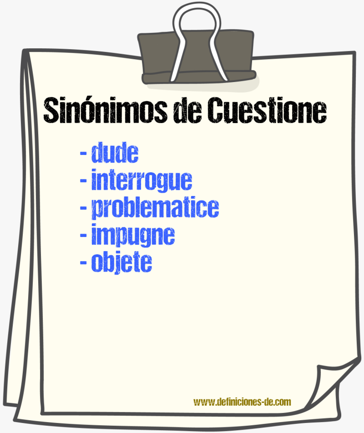 Sinónimos de cuestione