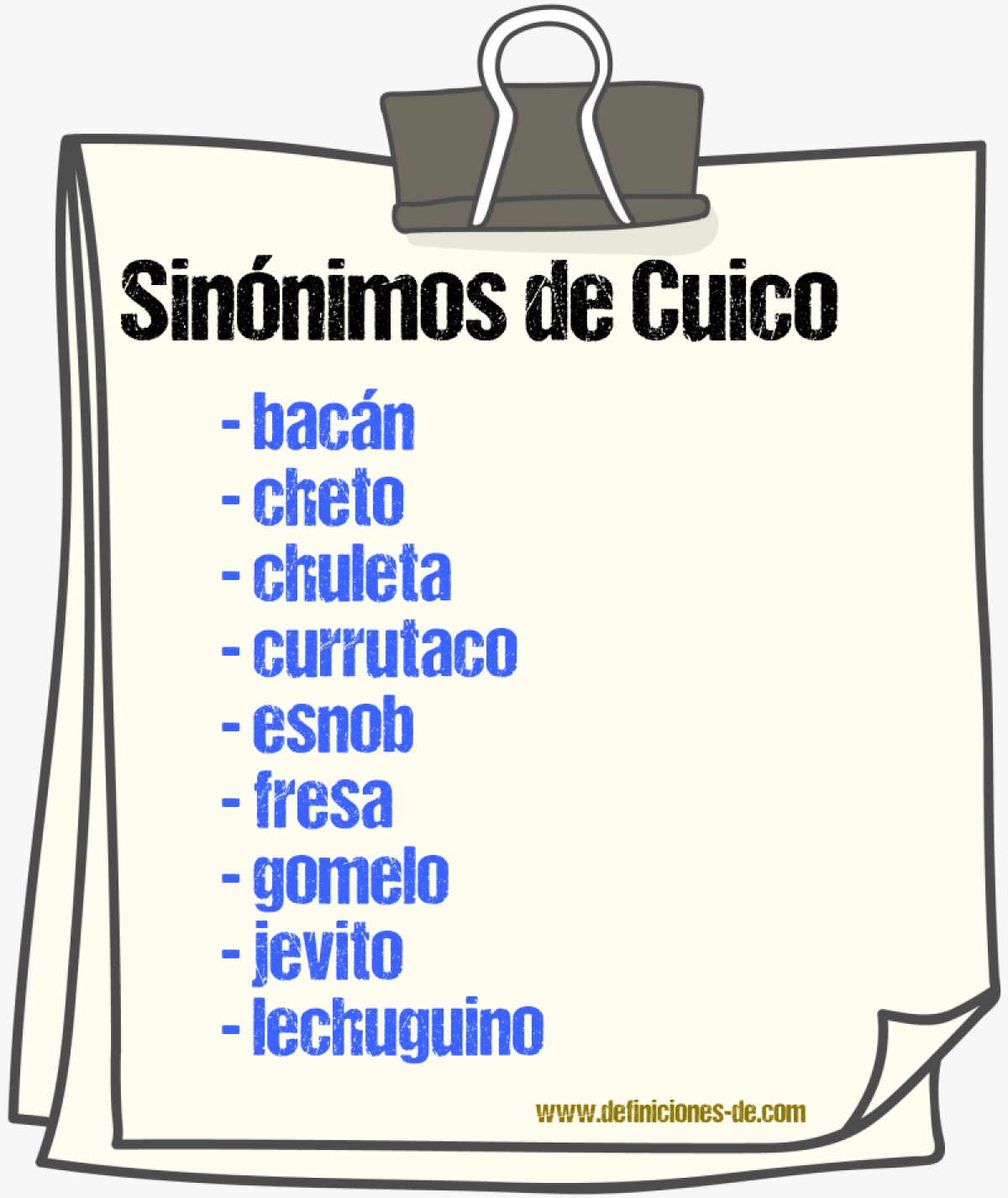 Sinnimos de cuico