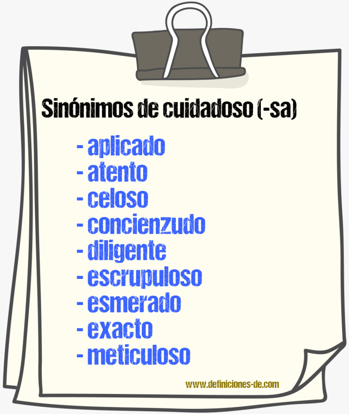 Sinnimos de cuidadoso