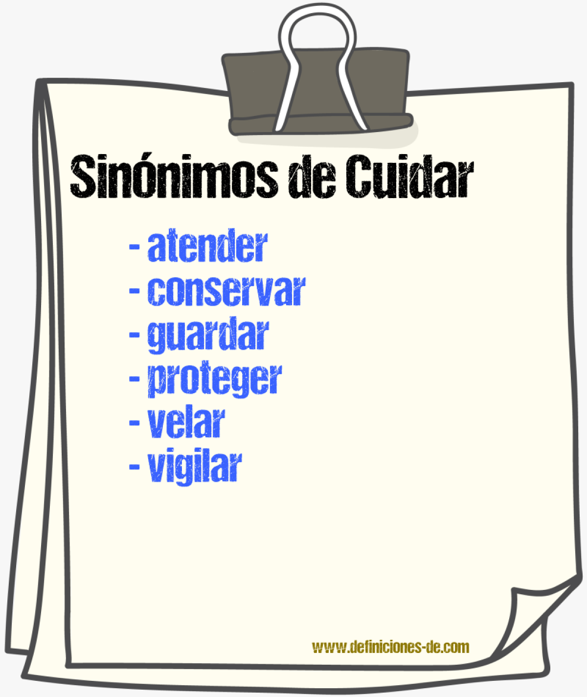 Sinnimos de cuidar