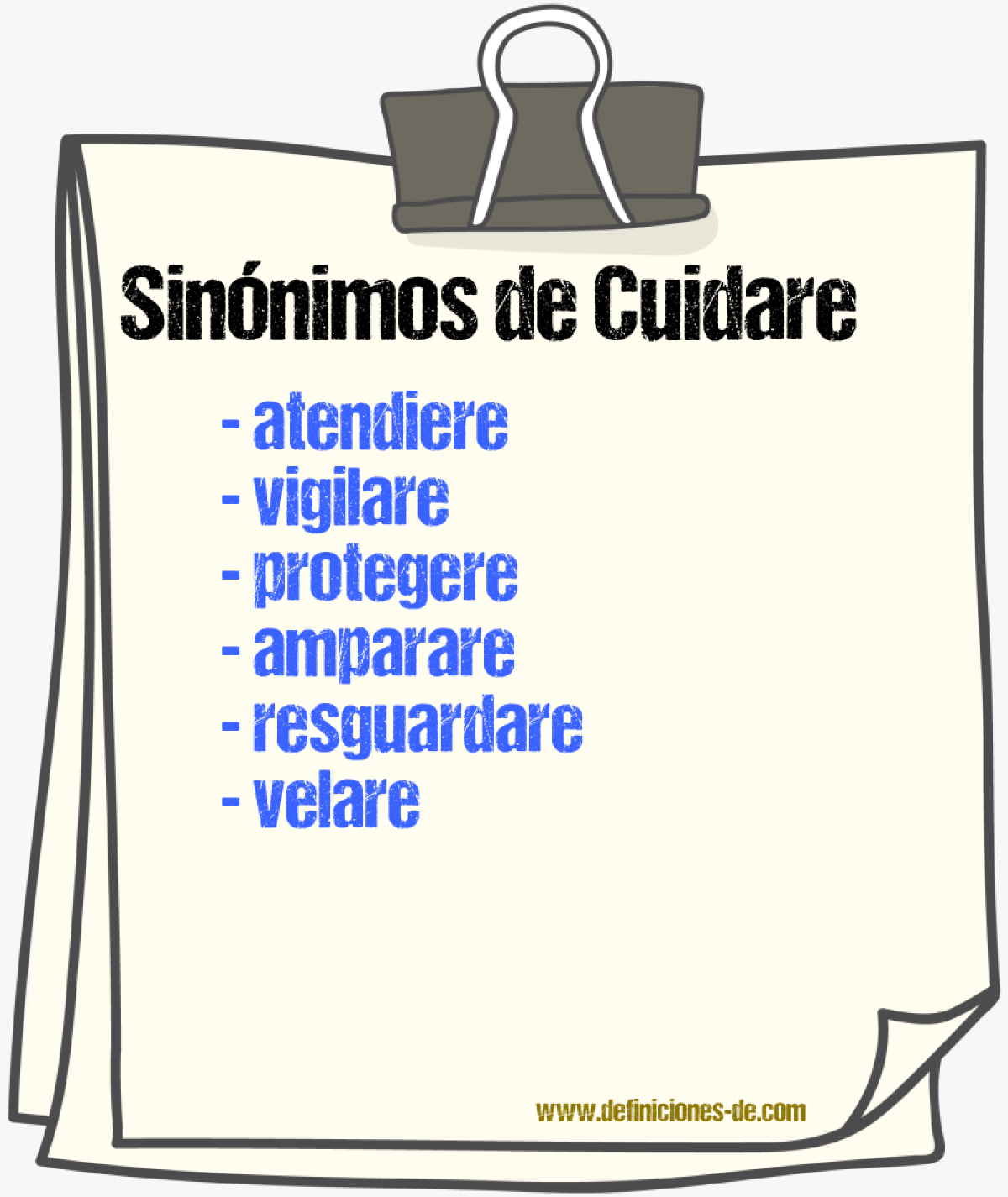 Sinónimos de cuidare