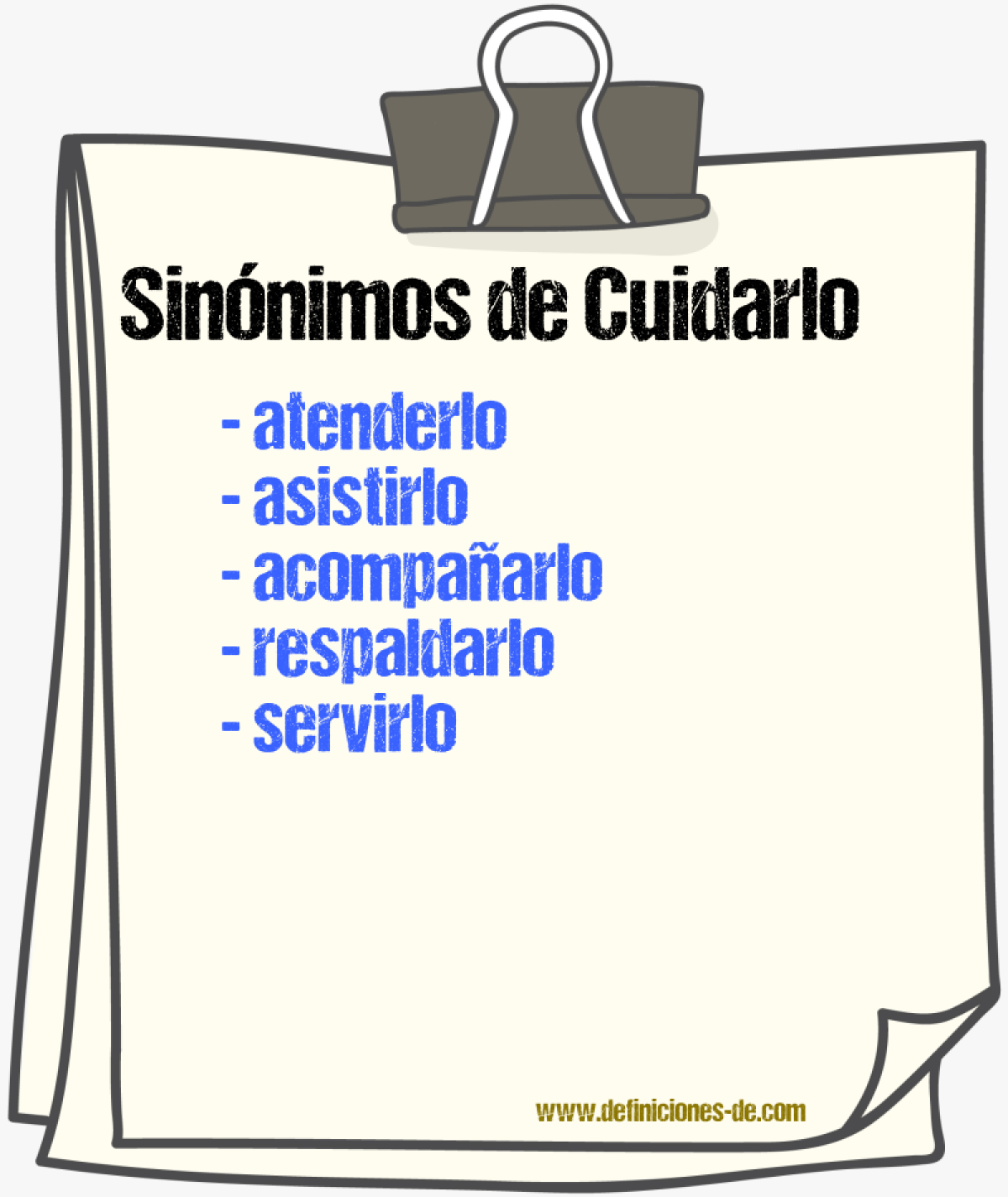 Sinónimos de cuidarlo